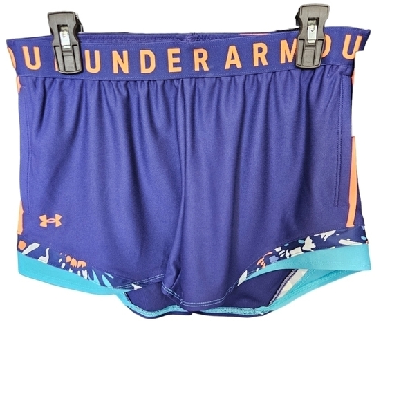 UA Womens Play Up 3.0 Tri Color Shorts Sz M - Picture 1 of 5